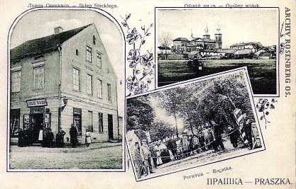 Praszka auf einer Ansichtskarte vor 1914